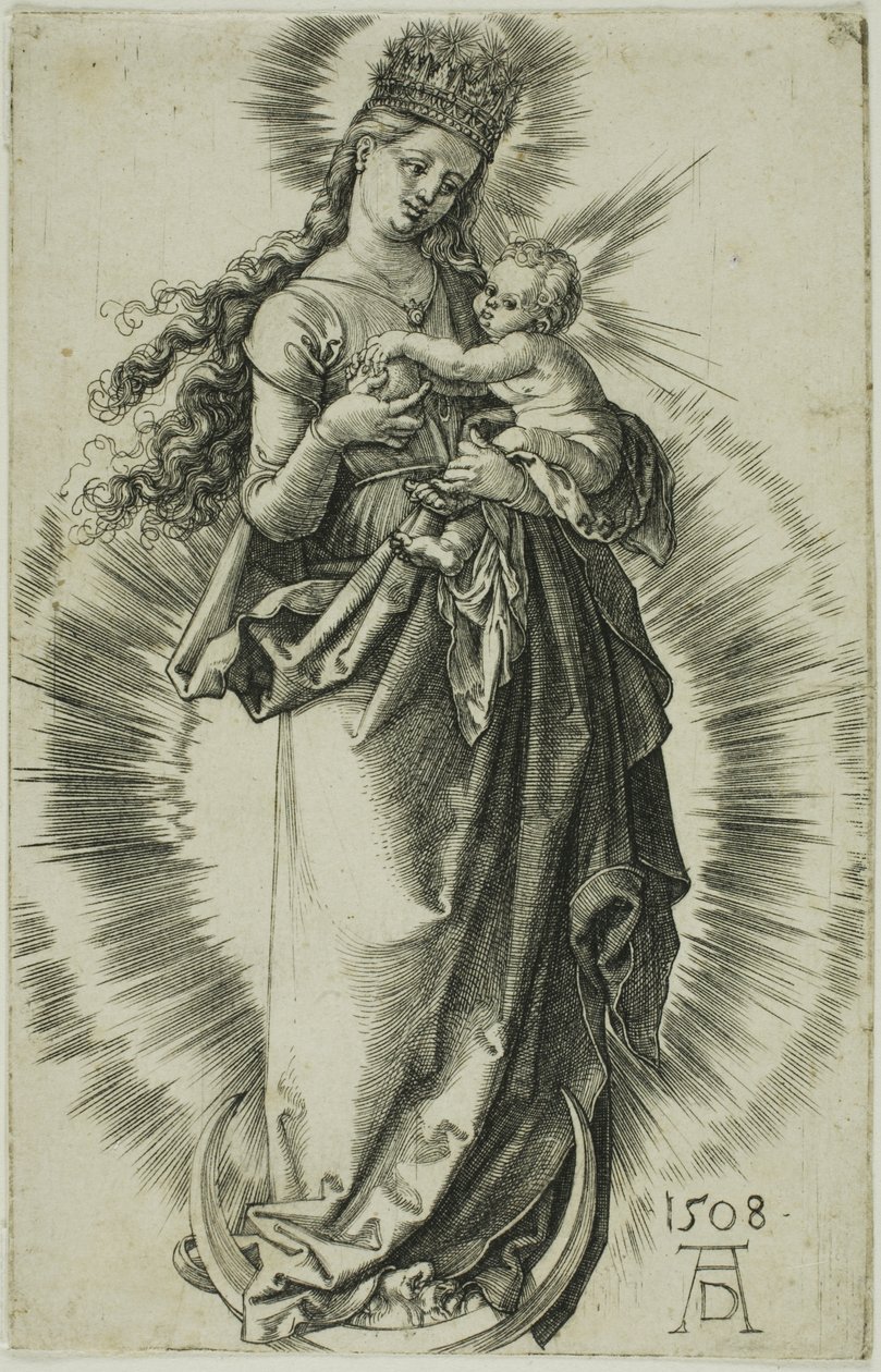 La Vergine sulla mezzaluna con una corona di stelle da Albrecht Dürer