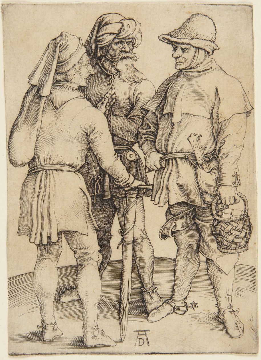 Tre contadini in conversazione da Albrecht Dürer