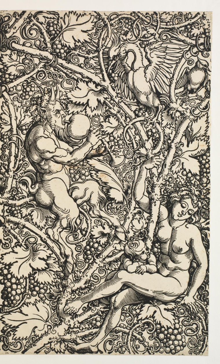 Due disegni per arazzo con famiglia di satiri da Albrecht Dürer