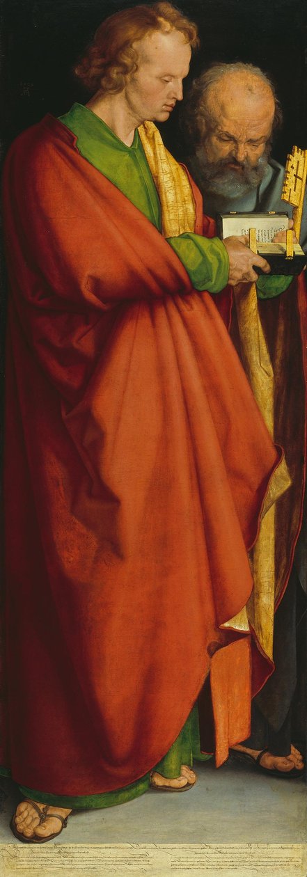 Vier Apostel: Heilige Johannes Ev. und Petrus da Albrecht Dürer