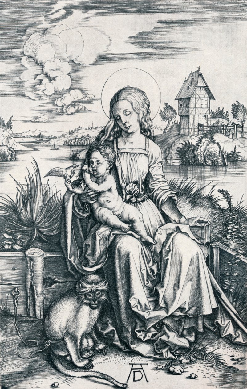 Vergine e bambino con una scimmia da Albrecht Dürer