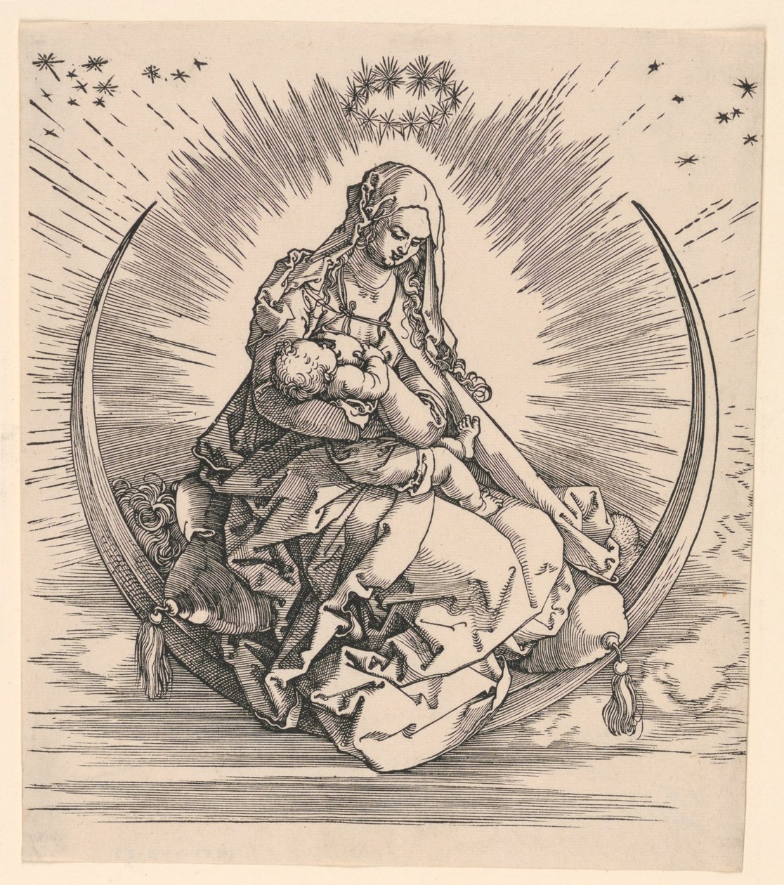Vergine sulla mezzaluna (Pagina del titolo della Vita della Vergine) da Albrecht Dürer