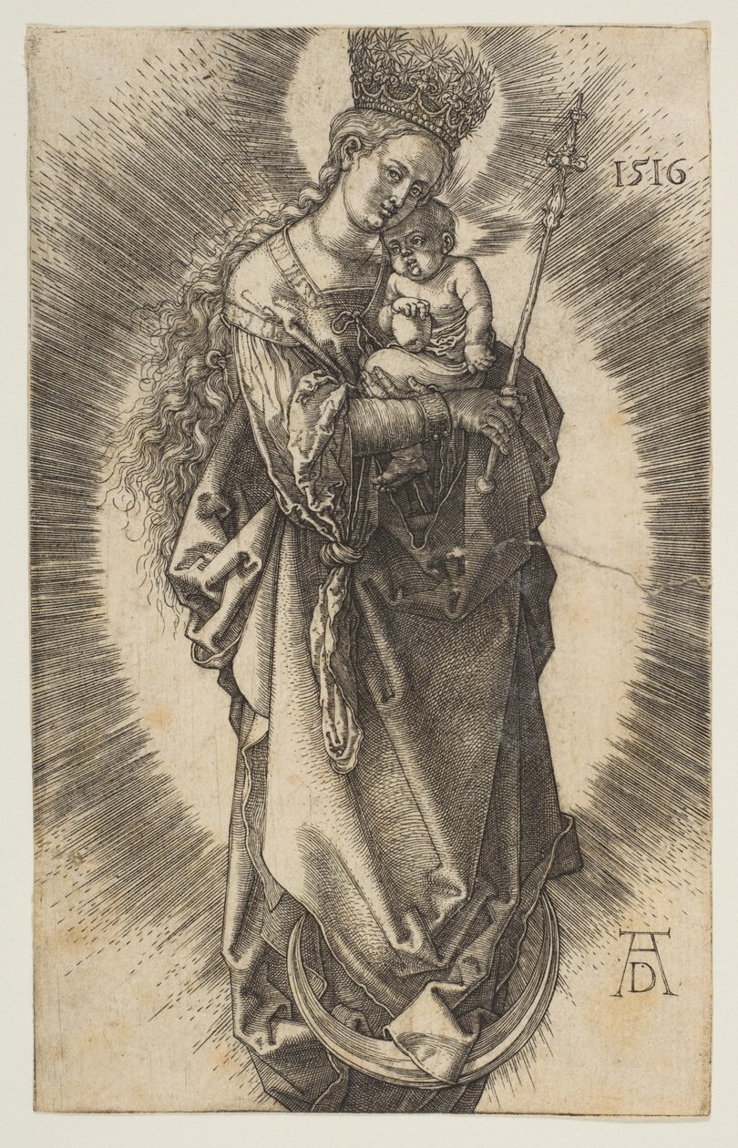 Vergine sulla falce di luna con scettro e corona stellata da Albrecht Dürer