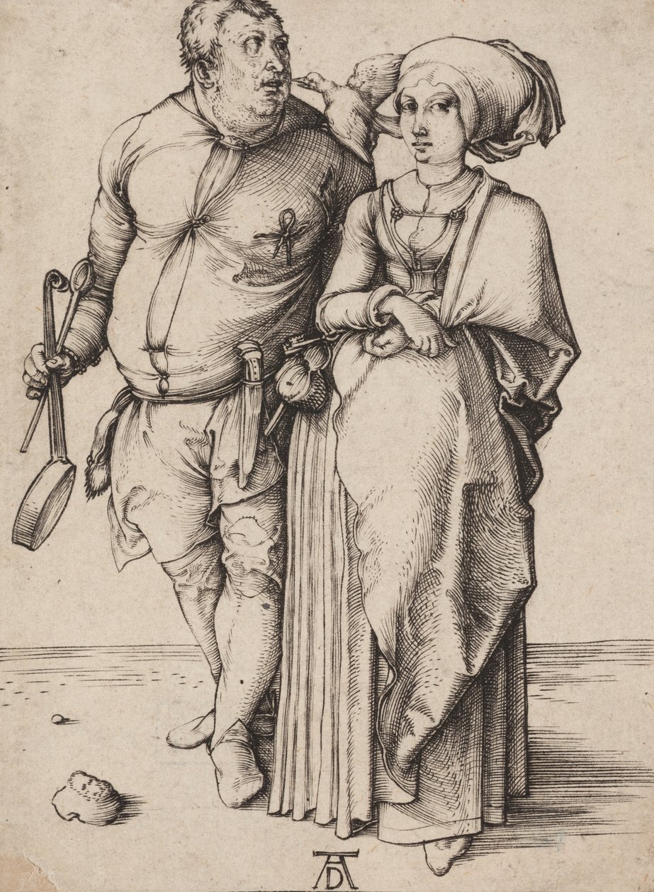 Un cuoco e sua moglie, c.1496 (incisione) da Albrecht Dürer