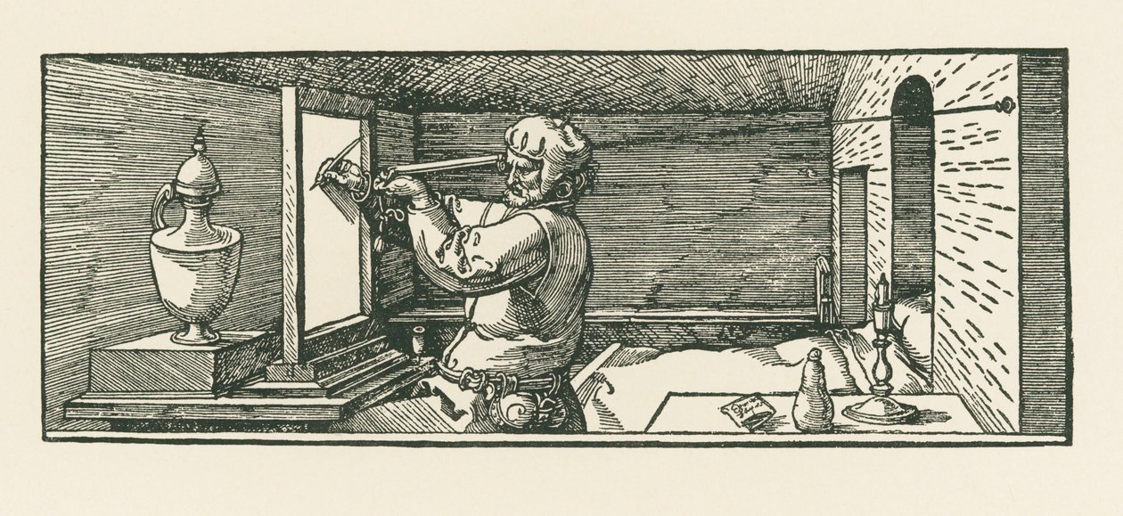 Un uomo che disegna una lattina da Albrecht Dürer or Duerer