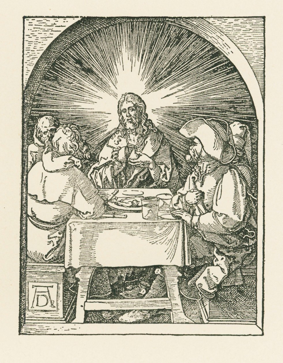 Cristo e i discepoli di Emmaus, 1510 circa (xilografia) da Albrecht Dürer or Duerer