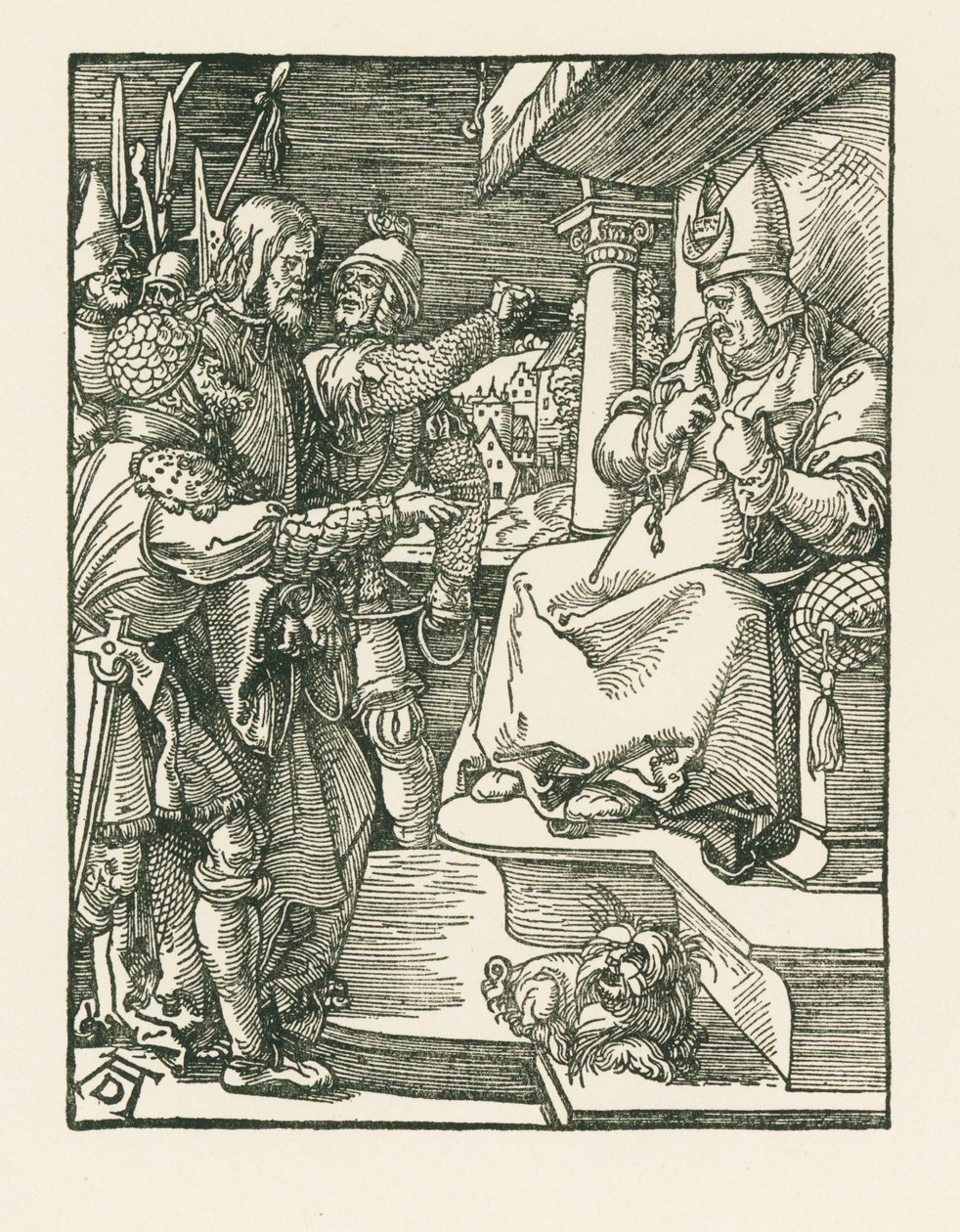 Cristo davanti a Caifa, 1508-09 circa (xilografia) da Albrecht Dürer or Duerer