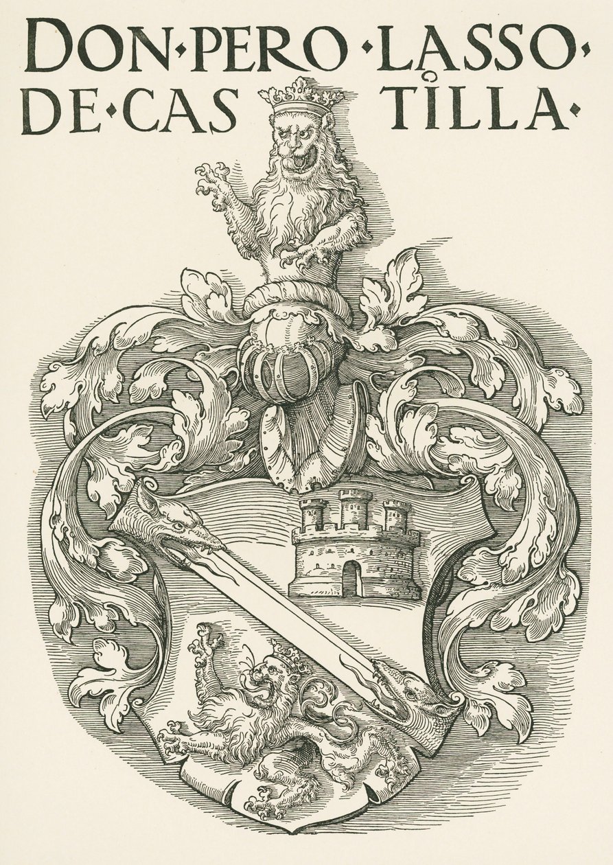 Stemma di Don Pedro Lasso de Castilla, 1530 circa (xilografia) da Albrecht Dürer or Duerer