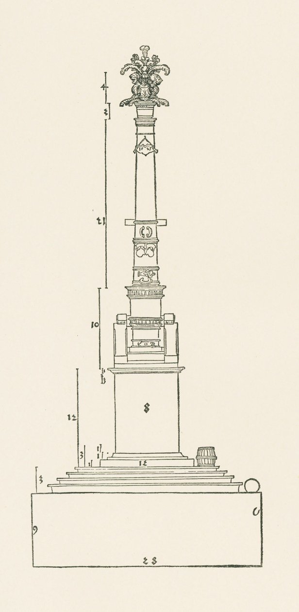 Colonna commemorativa della vittoria contro il "mechtig leut". da Albrecht Dürer or Duerer