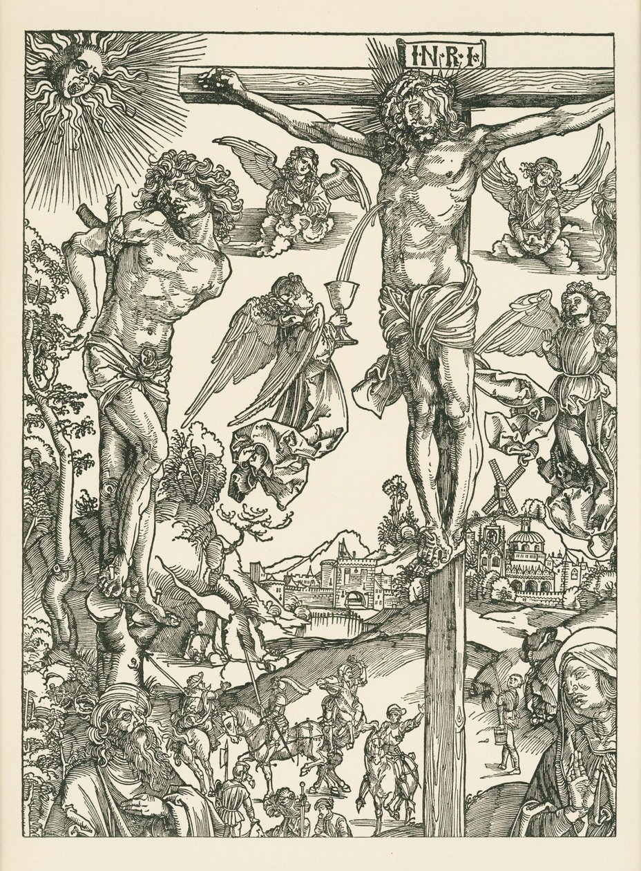 Crocifissione (Il grande calvario), 1496-00 circa (xilografia) da Albrecht Dürer or Duerer