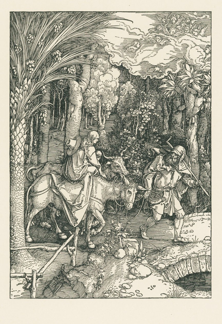 Fuga in Egitto, 1504 circa (xilografia) da Albrecht Dürer or Duerer