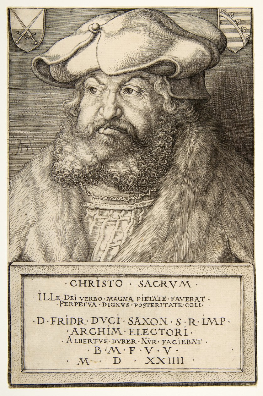 Federico il Saggio, Elettore di Sassonia, pub. 1524 da Albrecht Dürer