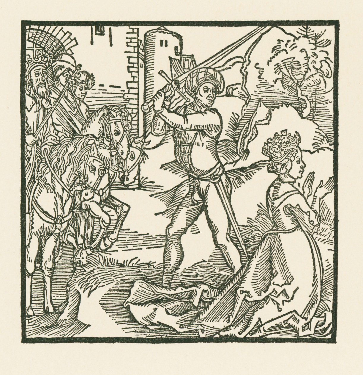 Il re Jehu fa decapitare la moglie Jezebel da Albrecht Dürer or Duerer