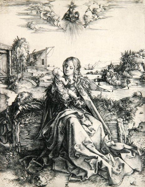 Madonna con una libellula (incisione) da Albrecht Dürer