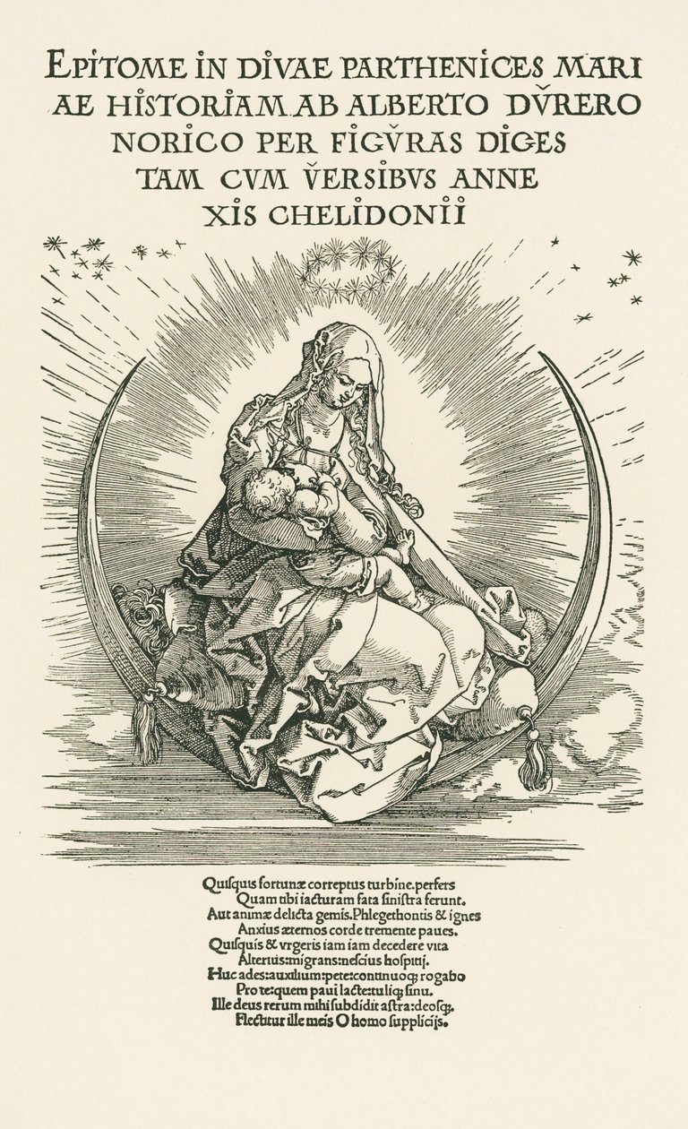 Maria Vergine con il Bambino in gloria, 1511 circa (xilografia) da Albrecht Dürer or Duerer