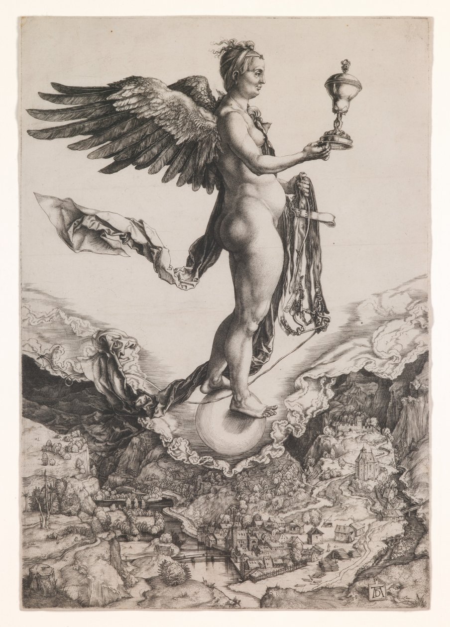 Nemesi, 1501-2 circa (incisione) da Albrecht Dürer or Duerer