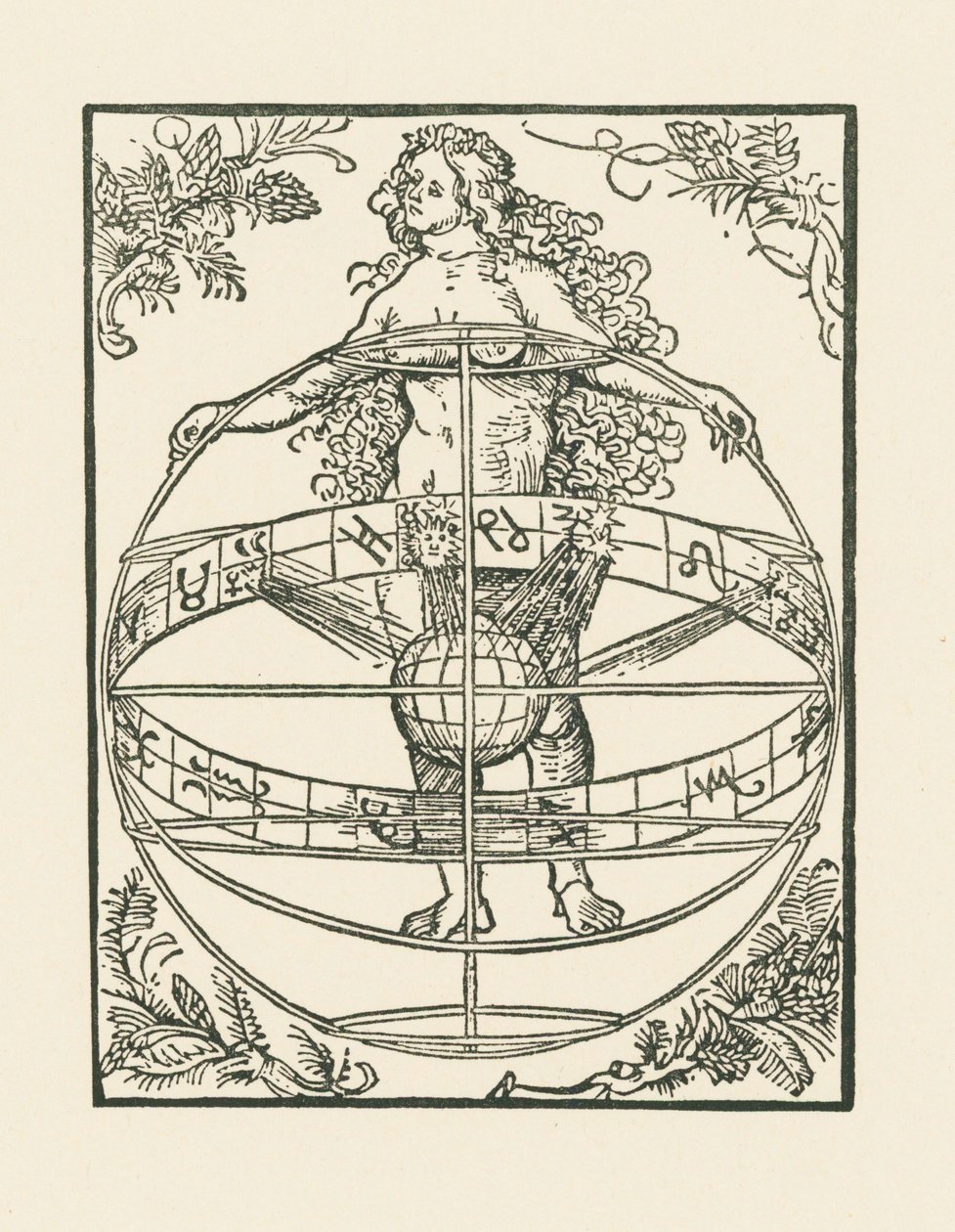 Donna nuda con lo Zodiaco, 1502-03 circa (xilografia) da Albrecht Dürer or Duerer