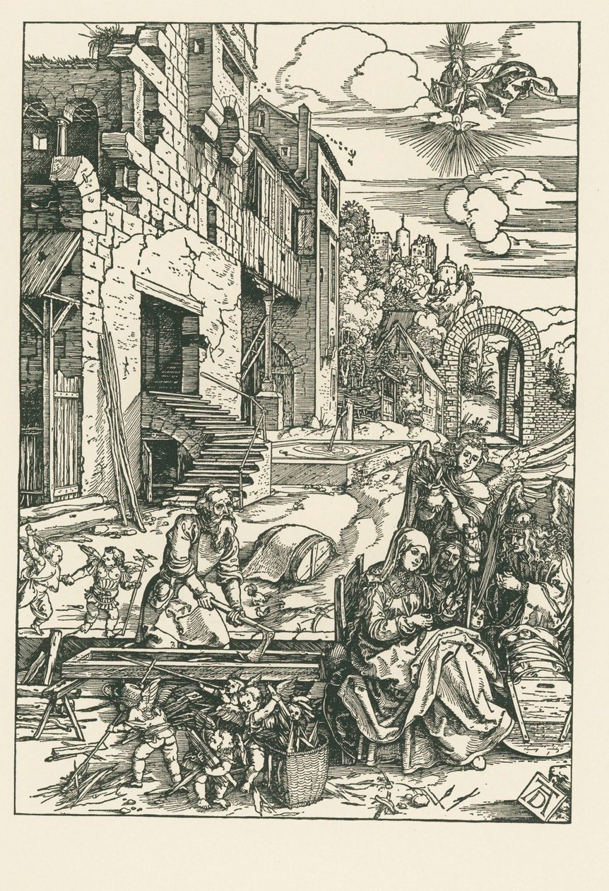 Riposo durante la fuga in Egitto, 1502 circa (xilografia) da Albrecht Dürer or Duerer