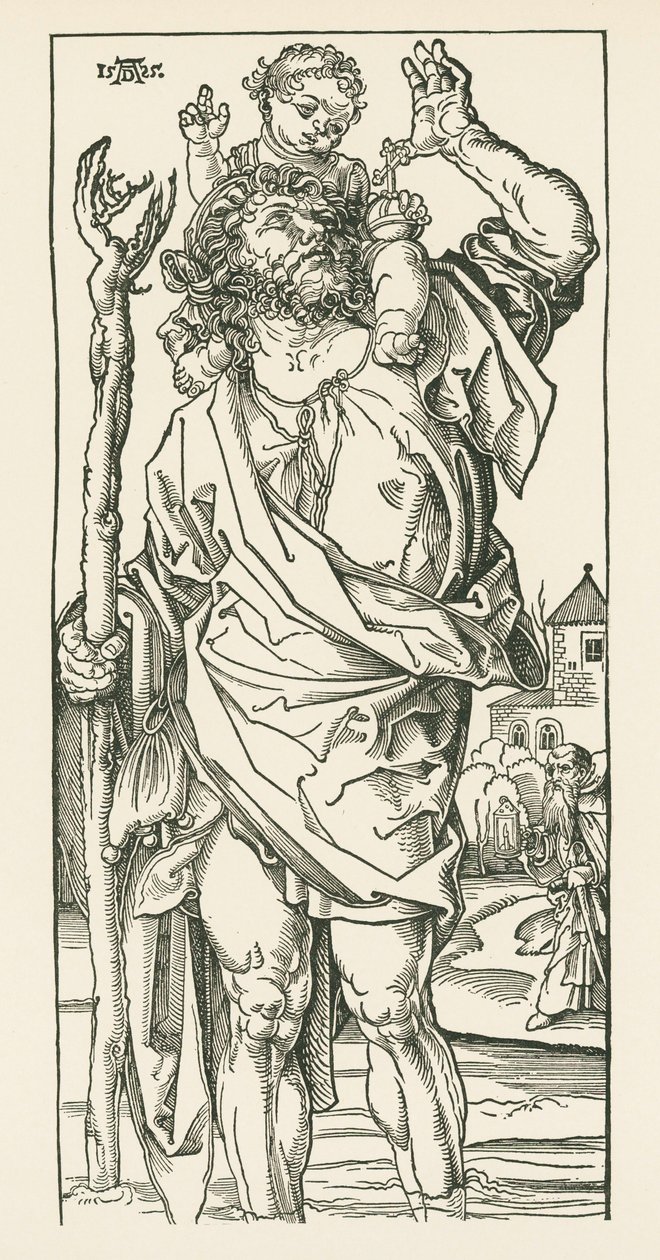 San Cristoforo. Norimberga, 1500-05 circa (xilografia) da Albrecht Dürer or Duerer