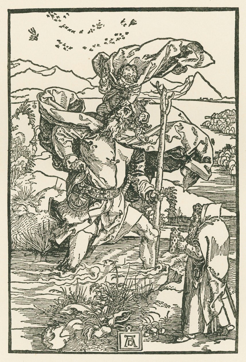 San Cristoforo, 1503-04 circa (xilografia) da Albrecht Dürer or Duerer