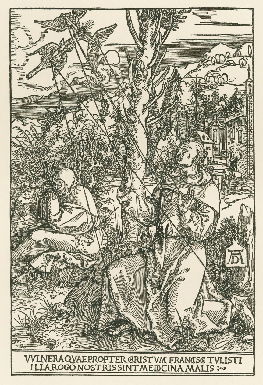 San Francesco riceve le stimmate, 1503-04 circa (xilografia) da Albrecht Dürer or Duerer