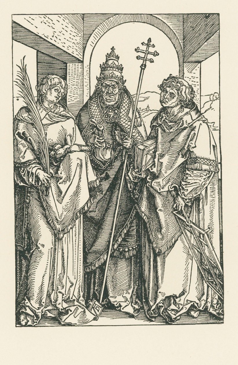 Santi Stefano, Sisto e Lorenzo, 1504-05 circa (xilografia) da Albrecht Dürer or Duerer