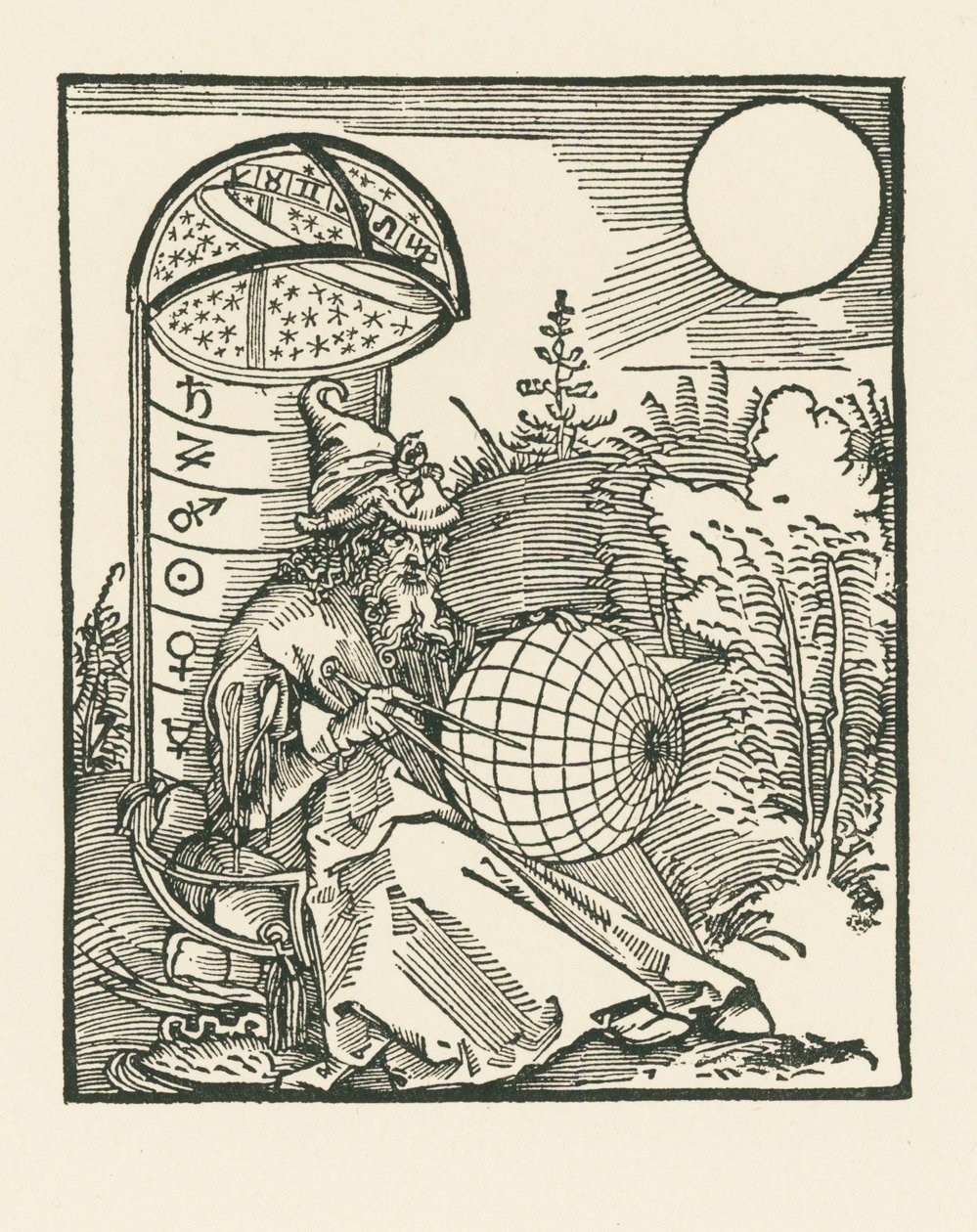 Astronomo seduto con in mano un globo da Albrecht Dürer or Duerer