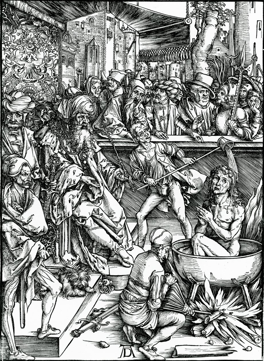 San Giovanni Evangelista torturato in una vasca di olio bollente, dalla serie 