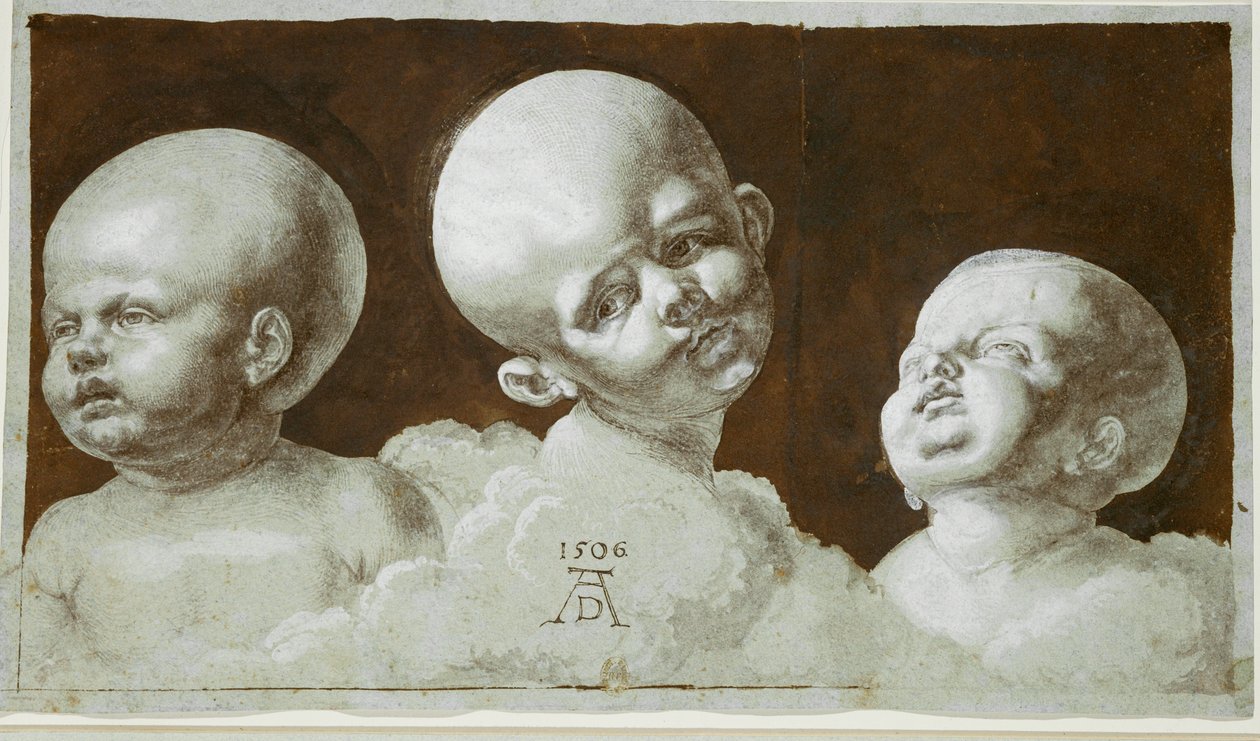 Studio della testa di un bambino (disegno) da Albrecht Dürer or Duerer