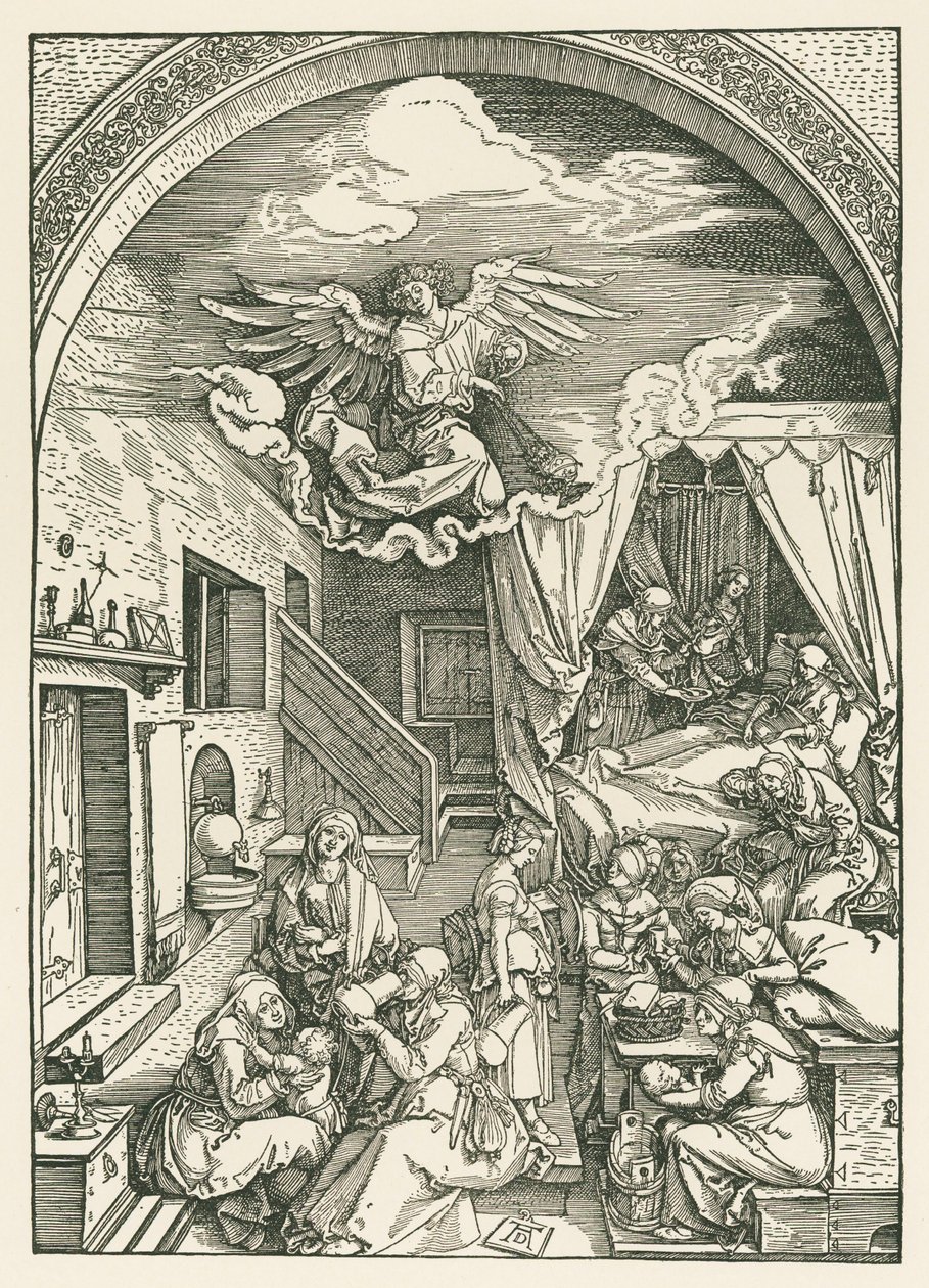La nascita della Vergine, 1503 circa (xilografia) da Albrecht Dürer or Duerer
