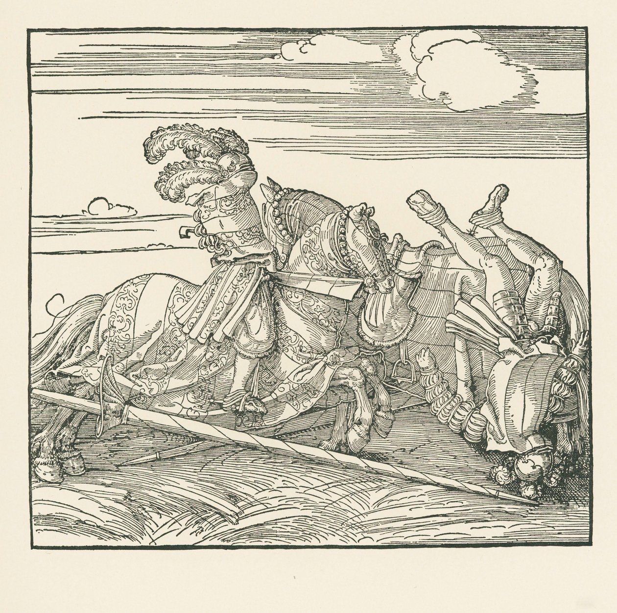 Il torneo tedesco, 1517-18 circa (xilografia) da Albrecht Dürer or Duerer