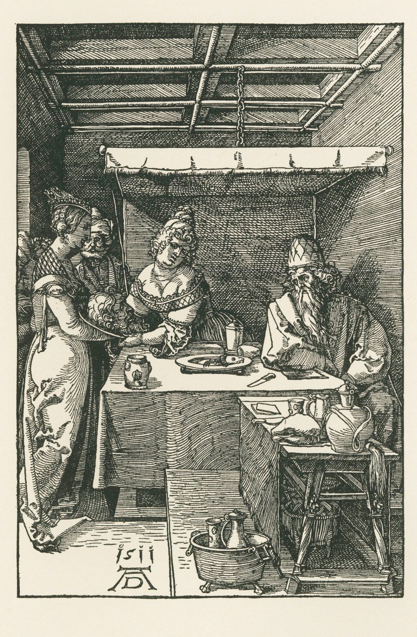 La testa di San Giovanni Battista viene portata a Erode da Albrecht Dürer or Duerer