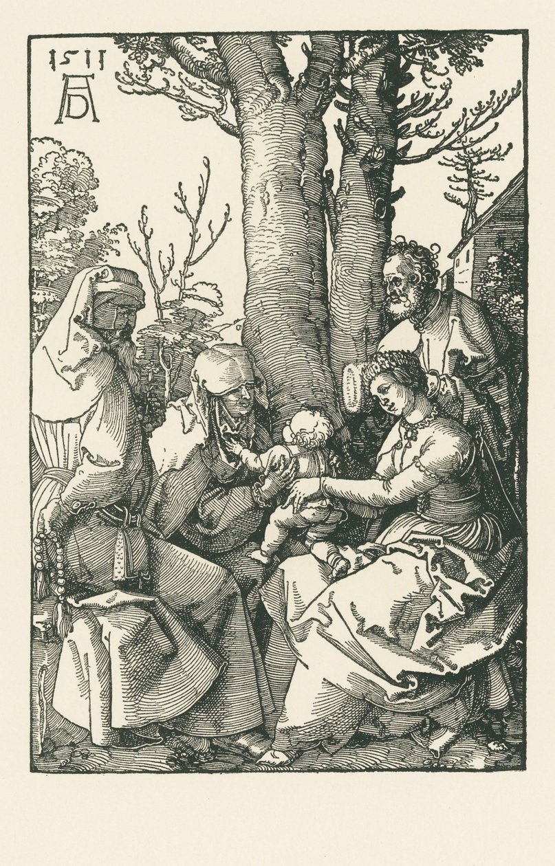 La Sacra Famiglia con Gioacchino e Anna sotto un albero da Albrecht Dürer or Duerer