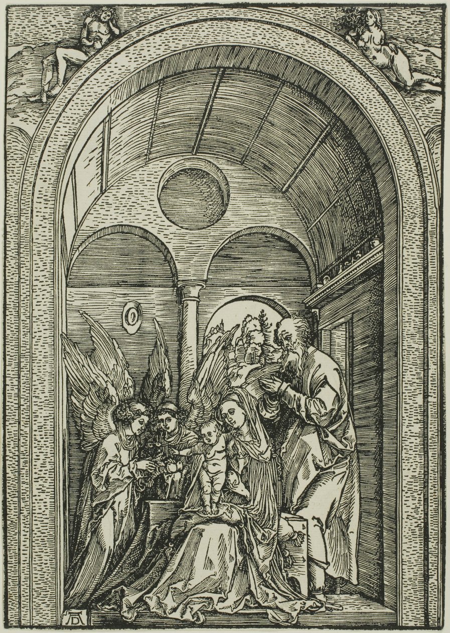 La Sacra Famiglia con Due Angeli in una Sala Voltata da Albrecht Dürer or Duerer