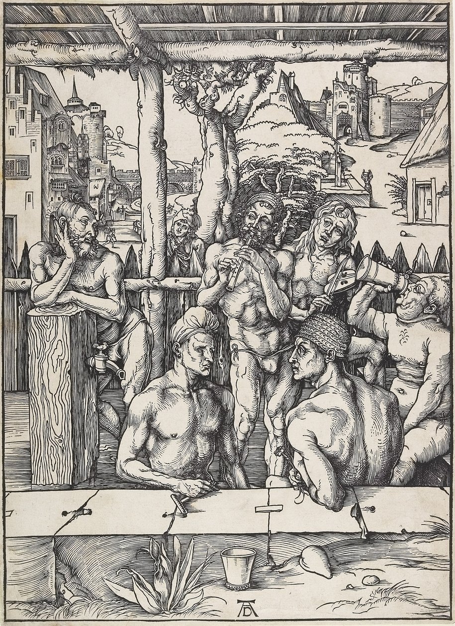 Il bagno degli uomini, c. 1496-1497 da Albrecht Dürer