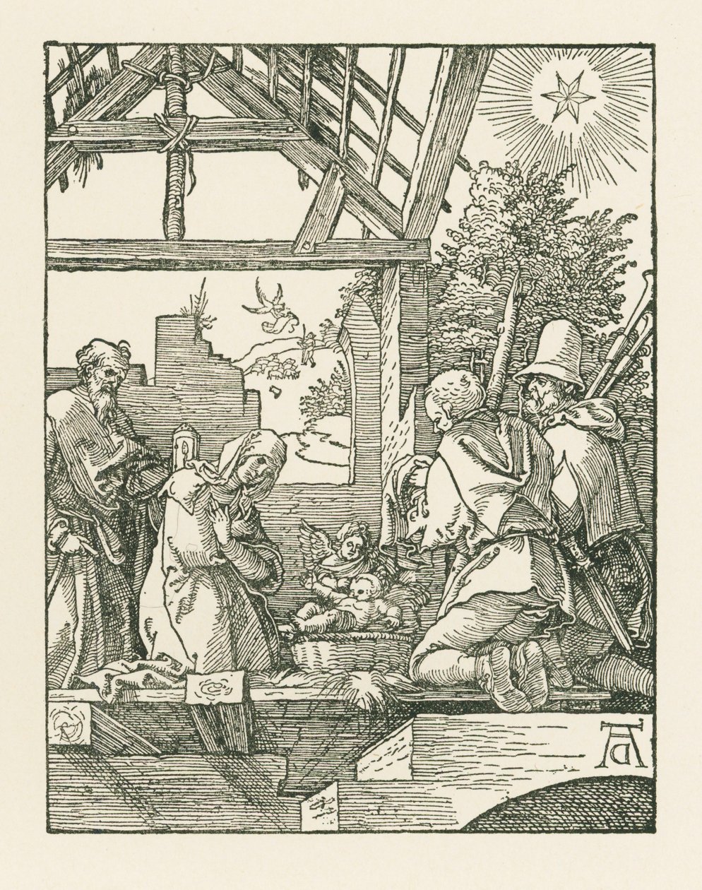 La Natività, 1510 circa (xilografia) da Albrecht Dürer or Duerer