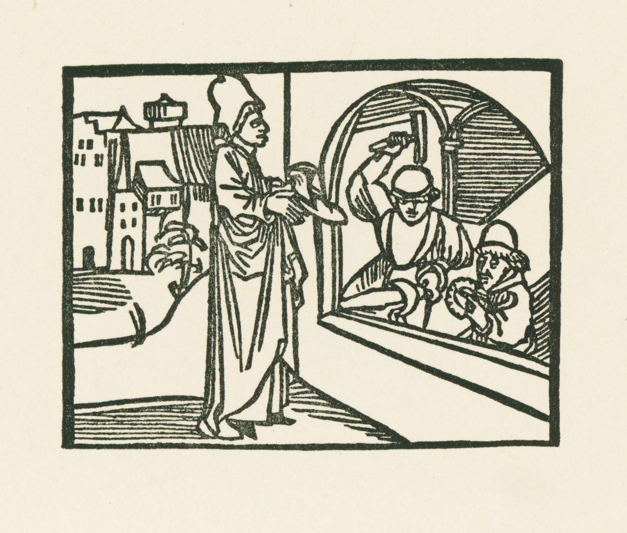 Il sacerdote che porta la sua scarpa all