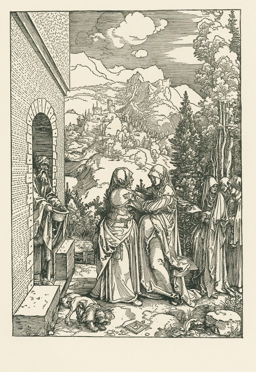 La Visitazione - Santa Maria visita Santa Elisabetta, 1503-04 circa (xilografia) da Albrecht Dürer or Duerer
