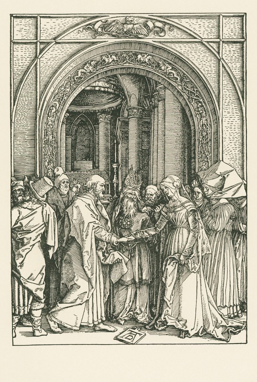 Lo sposalizio della Vergine, 1504 circa (xilografia) da Albrecht Dürer or Duerer