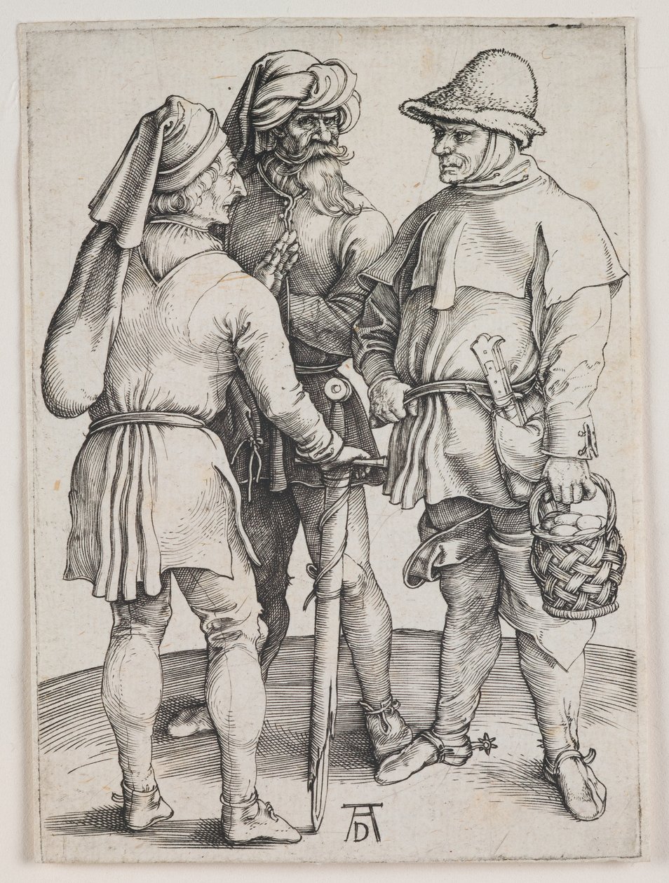 Tre contadini in conversazione, 1497 circa (incisione) da Albrecht Dürer or Duerer