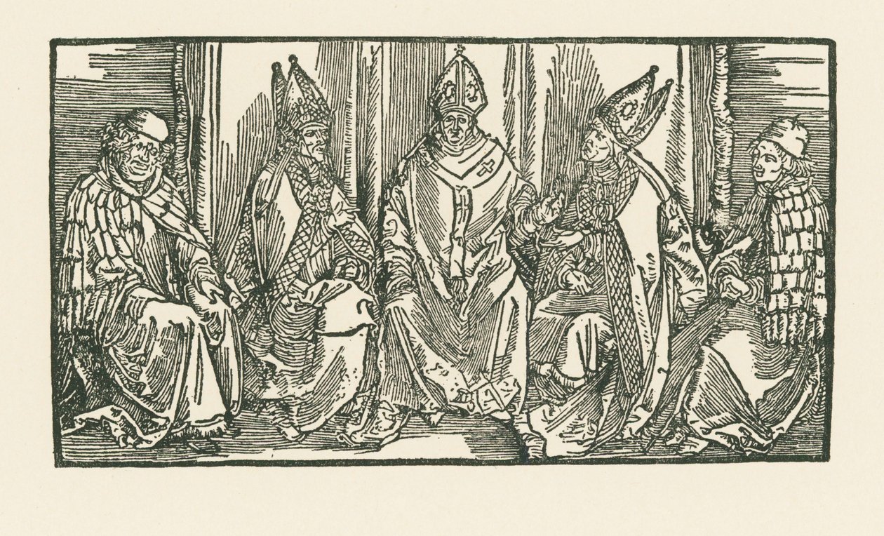 Tre vescovi e due monaci da Albrecht Dürer or Duerer