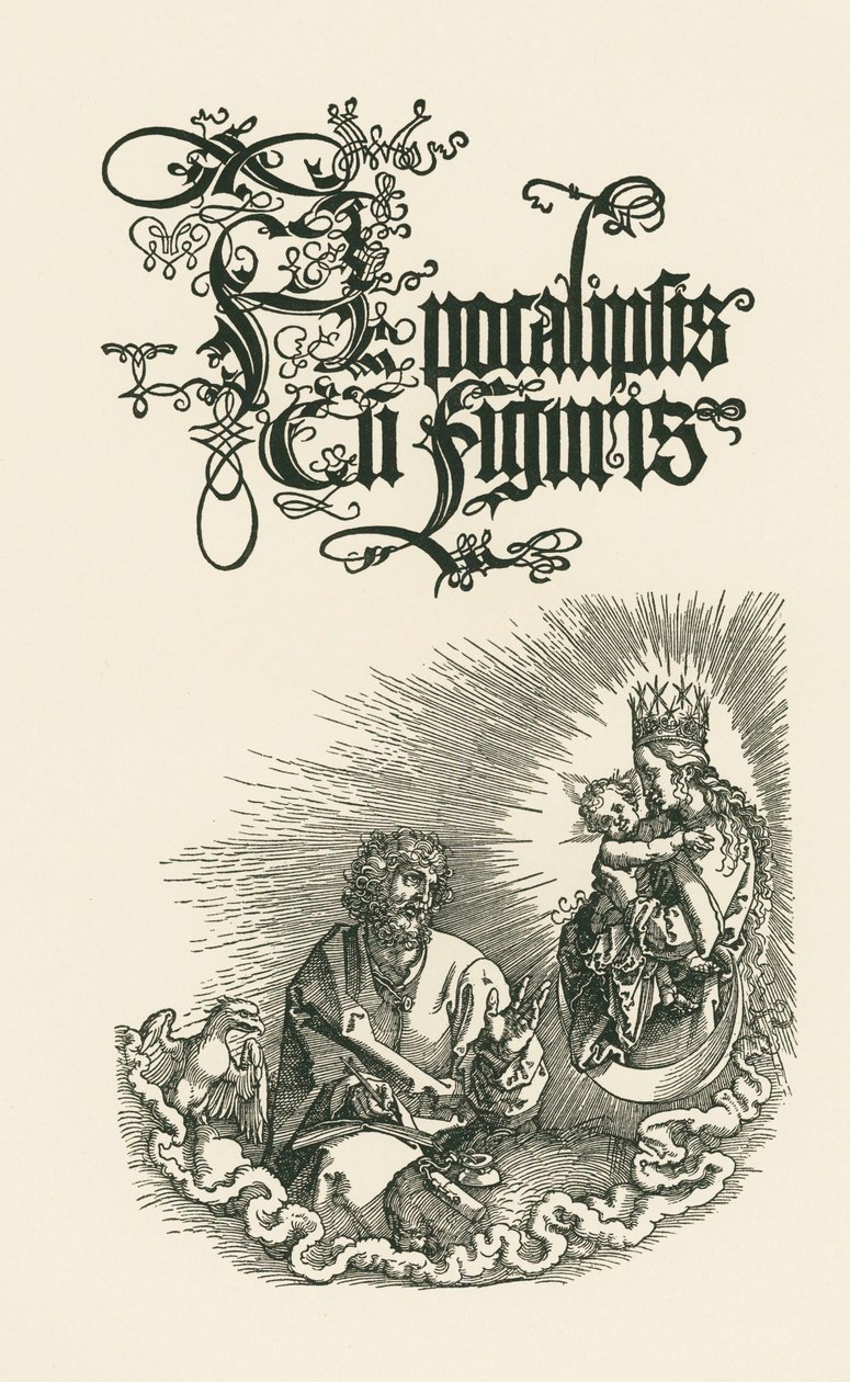 Frontespizio della seconda edizione latina del 1511 (xilografia) da Albrecht Dürer or Duerer