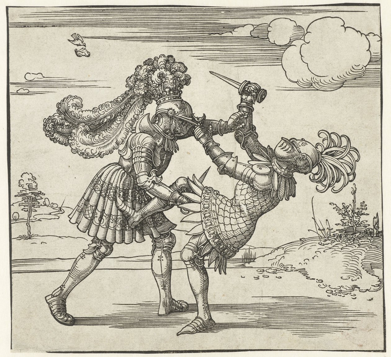 Due cavalieri che combattono da Albrecht Dürer or Duerer