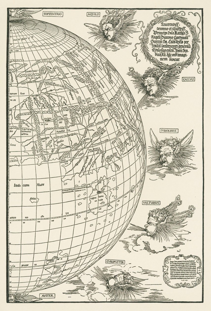 Mappa del mondo di Johannes Stabius da Albrecht Dürer or Duerer