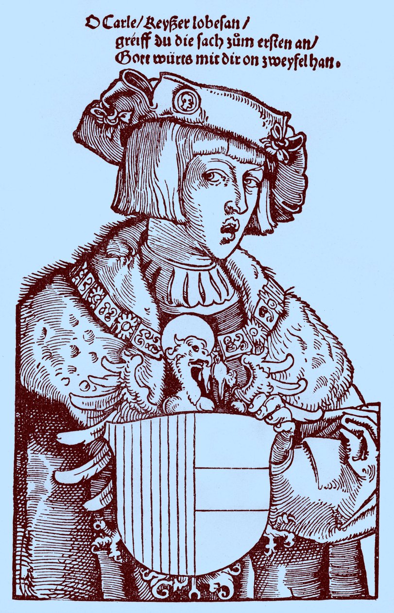 Giovane Carlo V (1500-1558) (incisione) da Albrecht Dürer