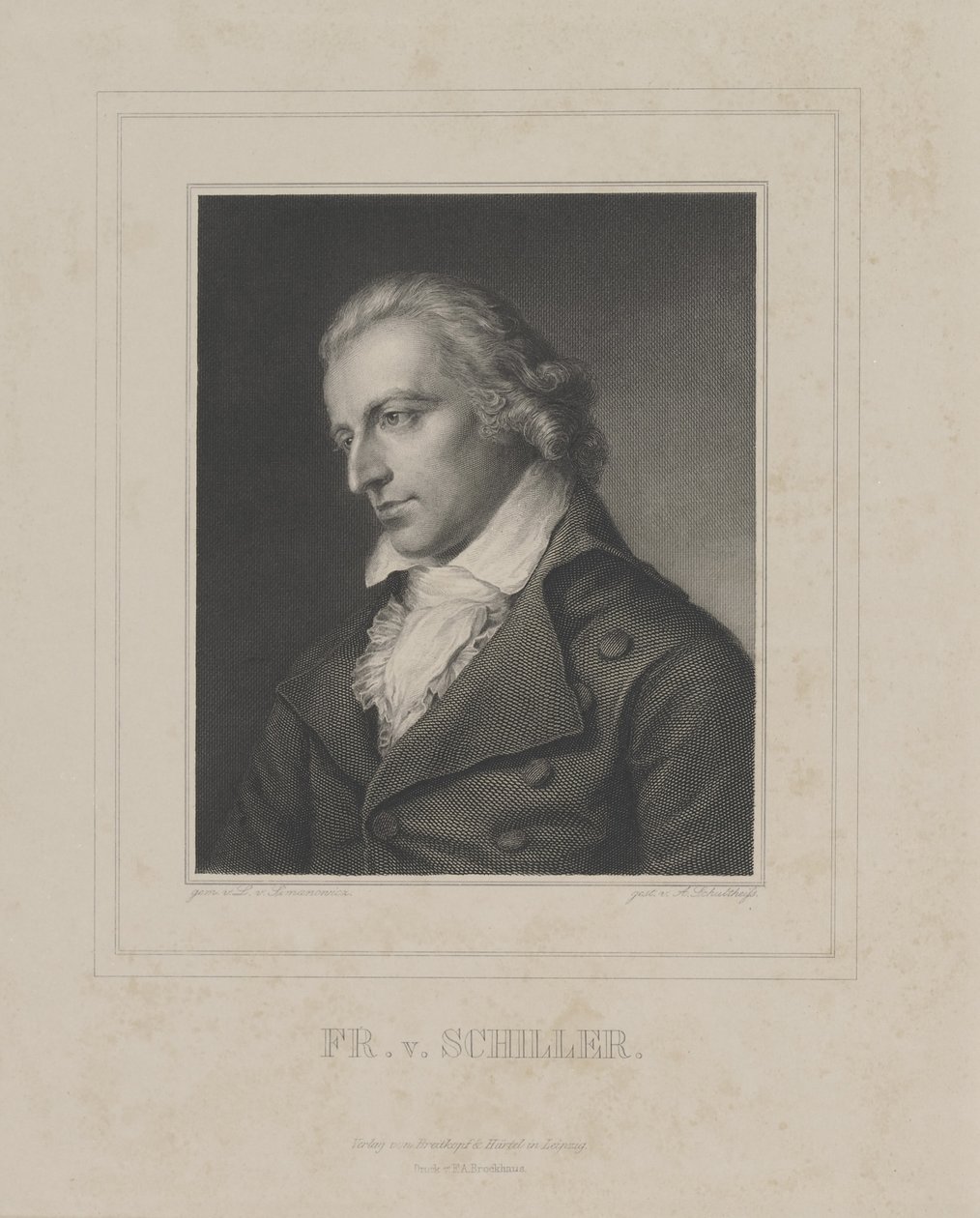 Ritratto di Friedrich von Schiller 1759-1805, c. 1840 da Albrecht Fürchtegott Schultheiss