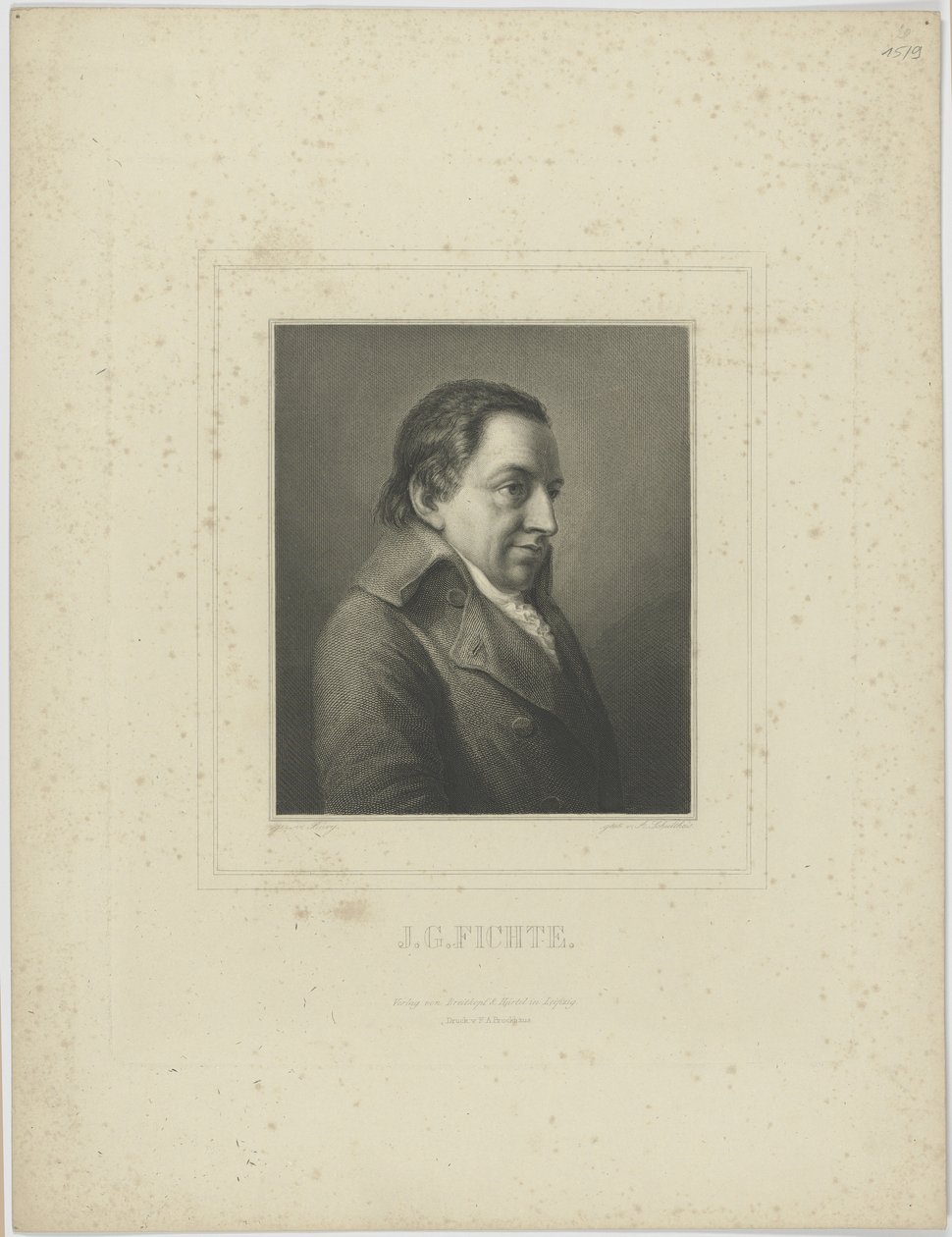 Ritratto di Johann Gottlieb Fichte 1762-1814 da Albrecht Fürchtegott Schultheiss