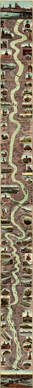 Panorama più recente del Reno da Mainz a Colonia 1909 da Albumfabrik Eisenach