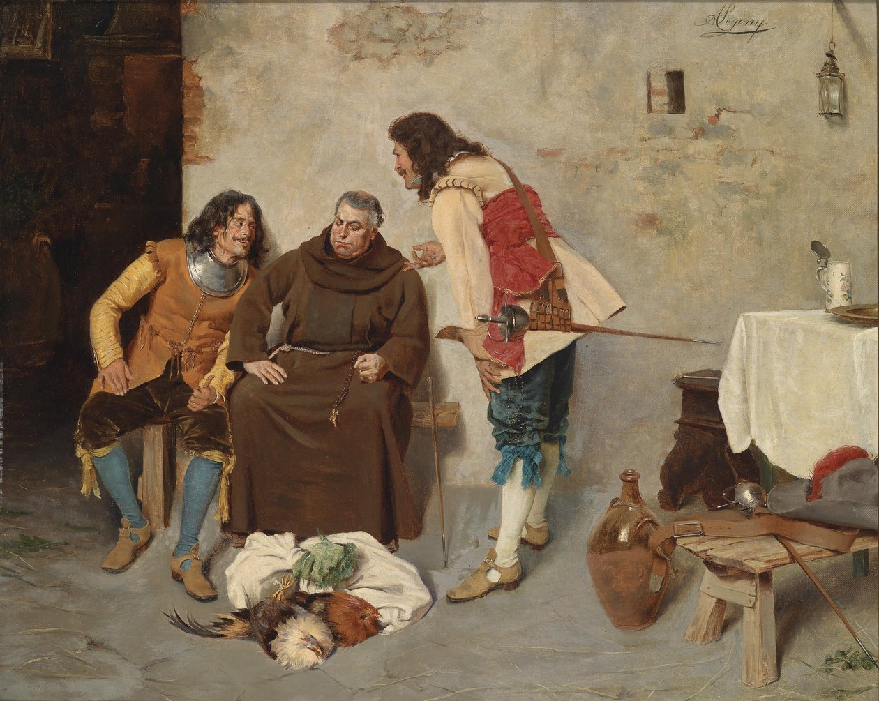 Padre con lanzichenecchi in conversazione da Alcide Segoni
