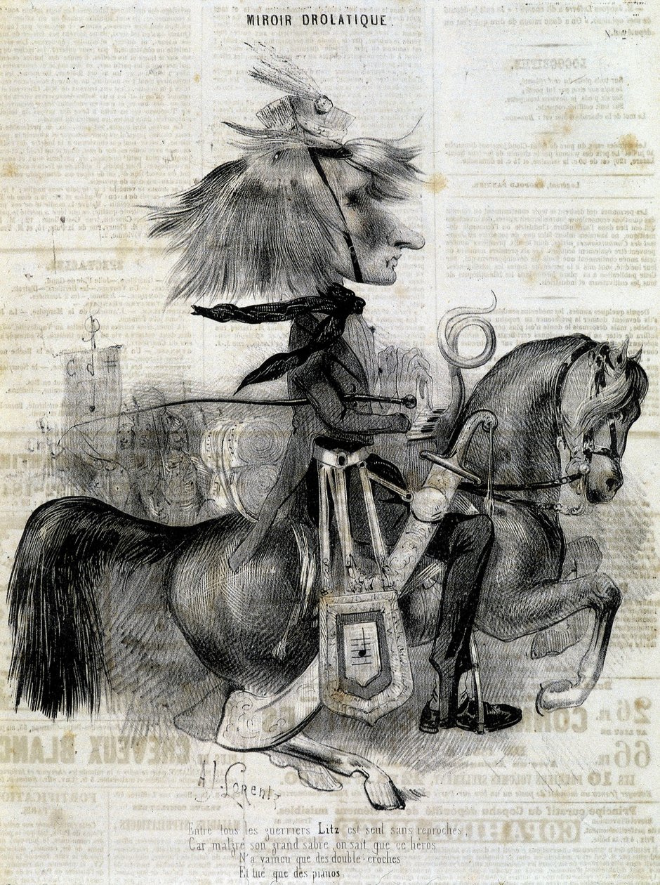 Caricatura di Franz Liszt - in “Charivari” da Alcide Joseph Lorentz